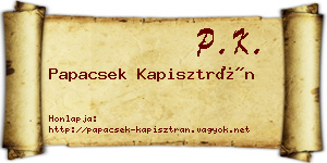 Papacsek Kapisztrán névjegykártya